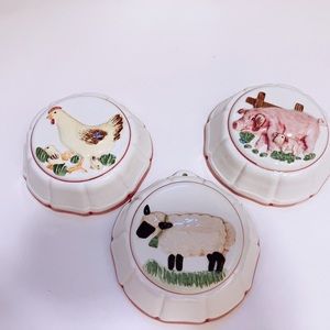 Vintage Nordstrom's Italian Farm House Animals Ceramics Wall Hanging Art Molds